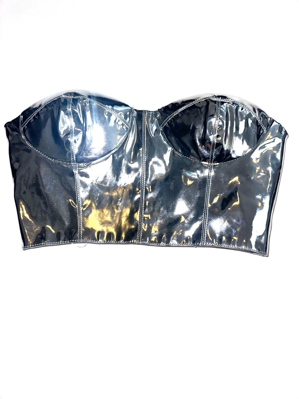 Metallic silver bustier